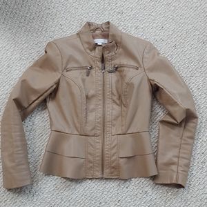 Taupe/Tan Vegan Jacket Small